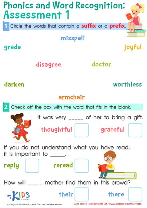 Phonics And Word Recognition Assessment Interactive Worksheet For