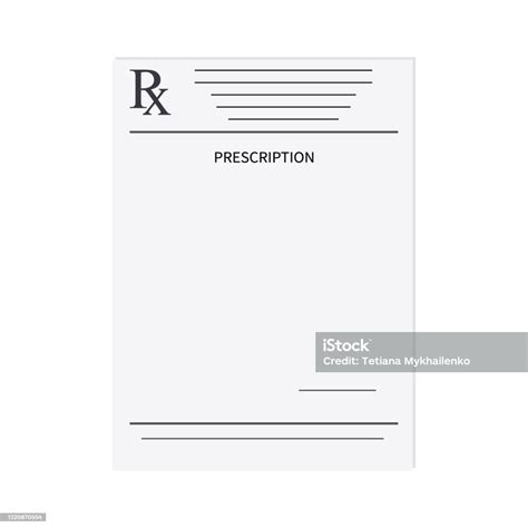 Prescription Pad Rx Medical Form Realistic Paper Document Template Of