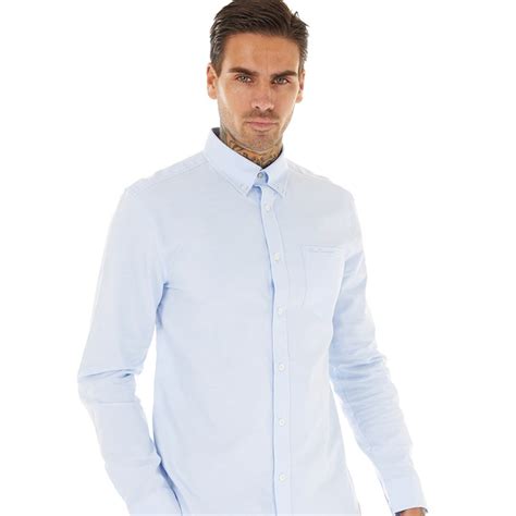 Buy Ben Sherman Mens Long Sleeve Oxford Shirt Sky