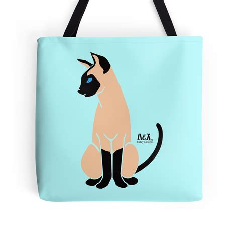 Siamese Cat Tote Bags By Esjaydesigns Redbubble