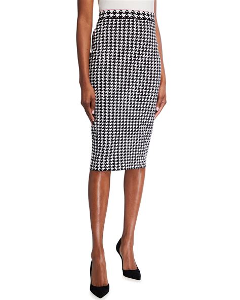 Escada Ralit Houndstooth Knit Pencil Skirt Neiman Marcus