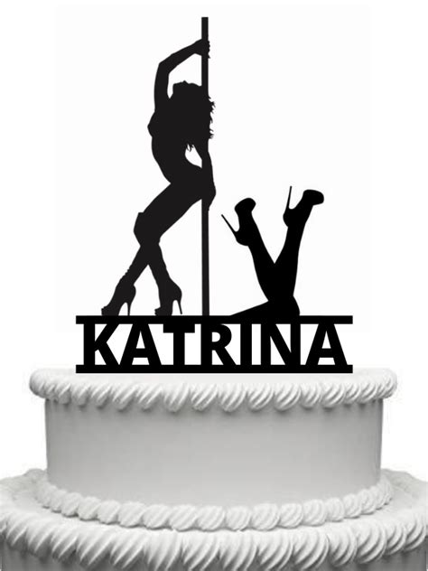 Personalised Pole Dancer Gloss Acrylic Cake Topper Any Name