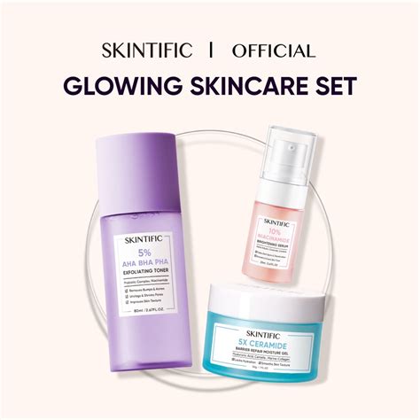 Jual Skintific 3pcs Paket Skincare Glowing Set With 5x Ceramide