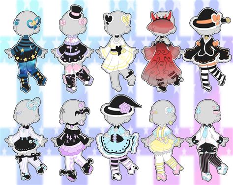 Mixed Outfit Adopts Closed By Horror Star On Deviantart Cartoon