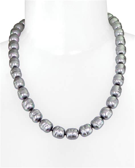 Majorica Gray Manmade Pearl Strand Necklace 20 In Gray Lyst
