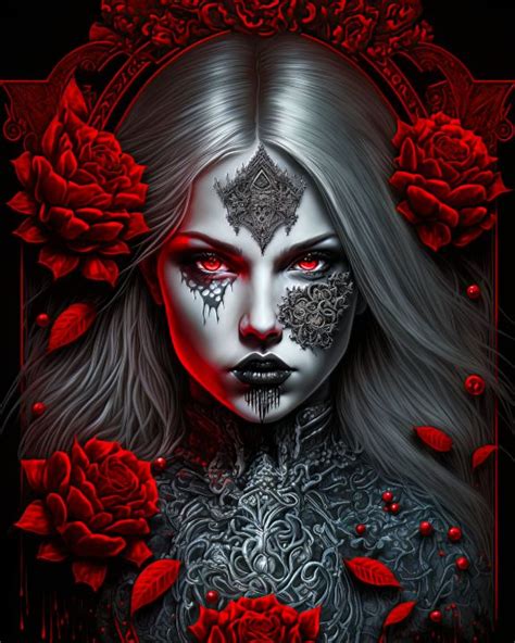 Vampire Woman With Roses Dynamix Design Shop Digital Art Fantasy