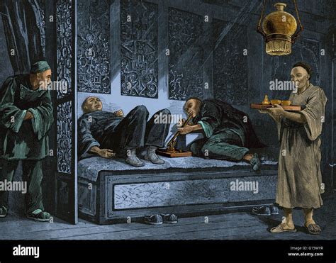Period Illustration Of Chinese Opium Smokers In San Francisco Opium Is
