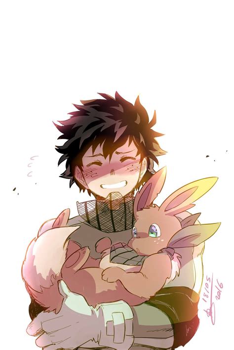 Boku No Hero Academia X Pokemon Cross Over Midoriya Izuku Eevee