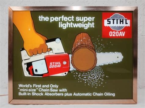 Vintage Stihl Chainsaw Lighted Sign 25x19 Animated Light Advertising