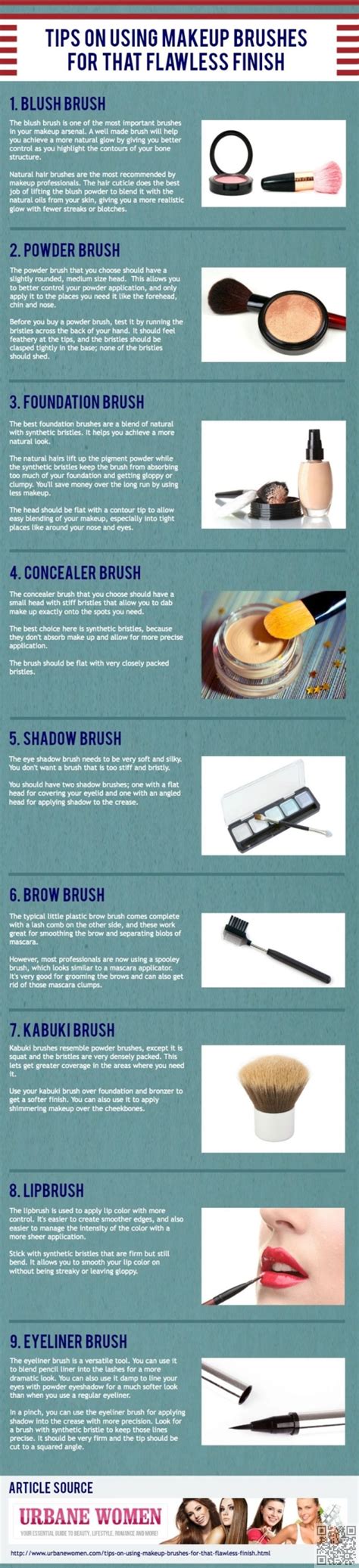 How To Use Makeup Brushes For A Perfect Finish 35 Makeup Infographics