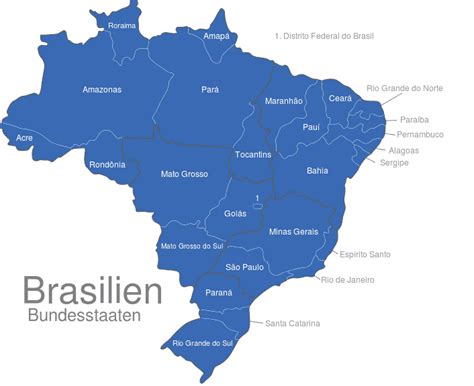 Brasilien ist das größte land südamerikas und das fünftgrößte der welt. Brasilien Karte Bundesstaaten | goudenelftal