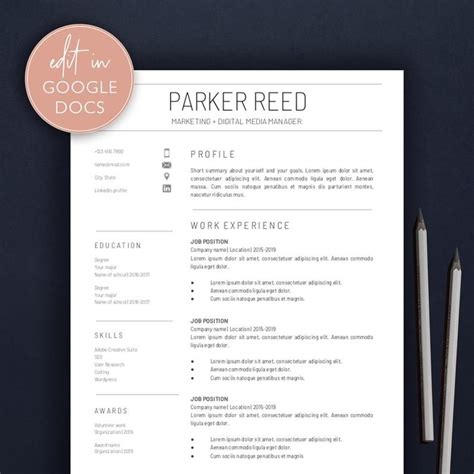 Make a book cover in google docs. Google Docs Resume Template / Modern Resume / Professional ...