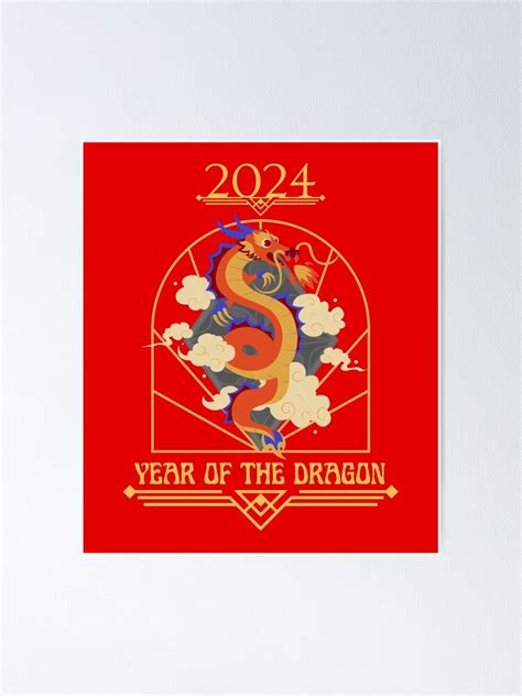 Year Of The Dragon 2024 Chinese New Year Lunar Calendar Art Noveau