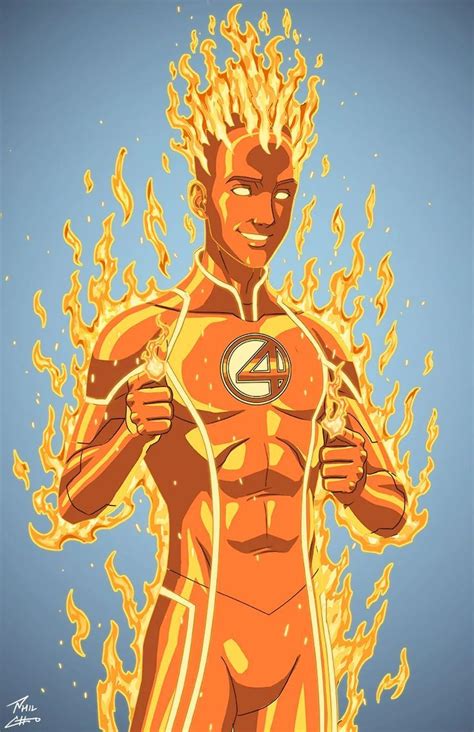 Johnny Stormantorcha Humana Marvel Character Design Human Torch