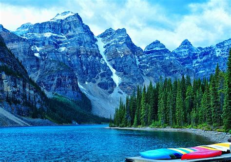 Hintergrundbilder Kanada Natur Gebirge See Landschaftsfotografie Boot