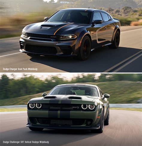 Dodge Charger Vs Challenger Comparison Base And Hellcat