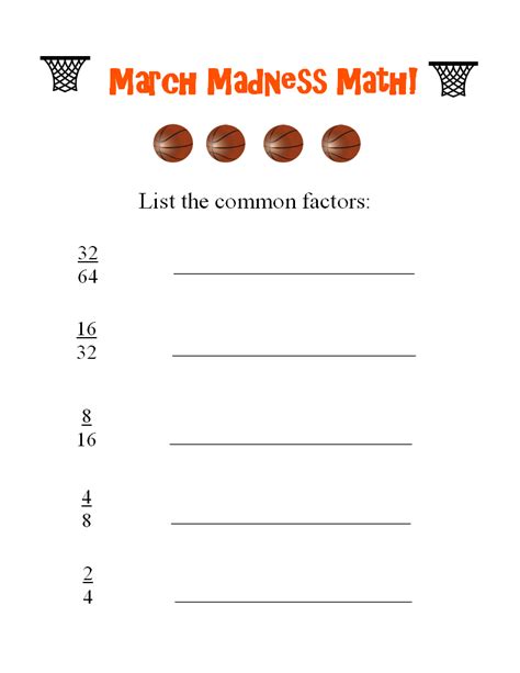 March Madness Math Worksheet Look Were Learning