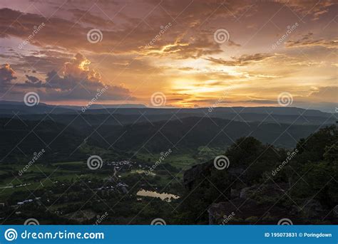 Beautiful Sunset Landscape Sky Cloud In Thailand Asian Mountain Forest