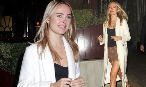 Kimberley Garner Puts On A Leggy Display In A Brown Denim Skirt As She Heads To A Private