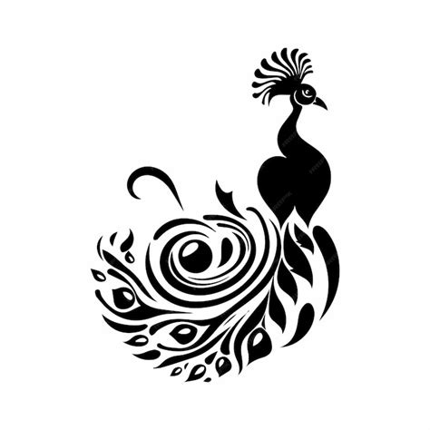 Premium Vector Peacock Silhouette Character With Vector Illustration
