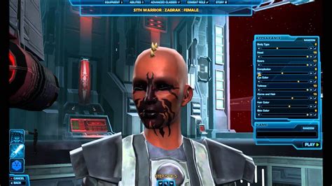 Star Wars The Old Republic Hd Character Creation Zabrak Femaleempire