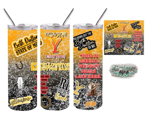 Yellowstone design digital image for skinny tumblers sublimation ...