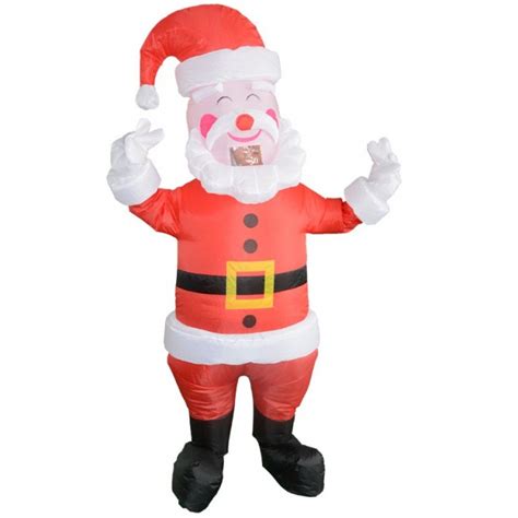 Santa Claus With Yellow Belt Inflatable Costume Halloween Christmas