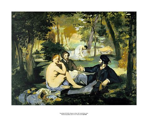 Edouard Manet Le Dejeuner Sur Lherbe 1863 Poster Kunstdruck Bei