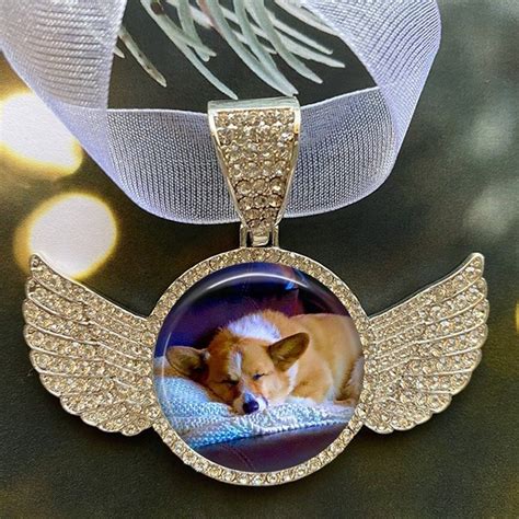 Angel Wings Pet Memorial Christmas Ornament Pet Photo Etsy In 2022