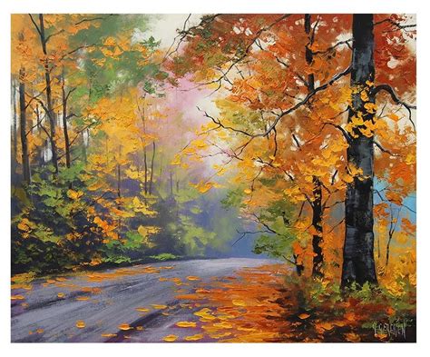 Autumn Oil Paintings Oil Painting Trees Autumn Painting Landscape