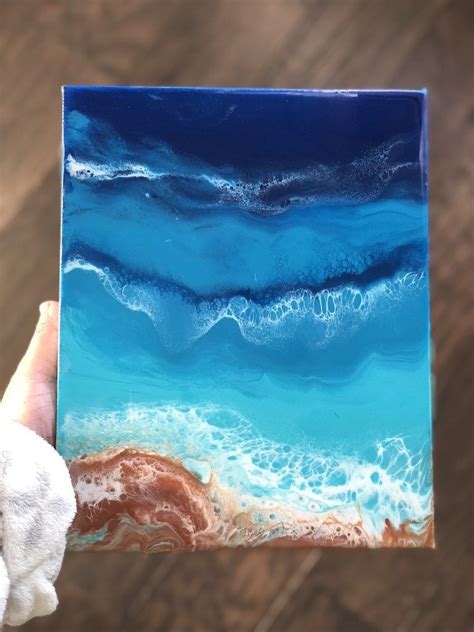 Beach Scenes 101 How To Use Resin In Acrylic Pouring To Create Lacing