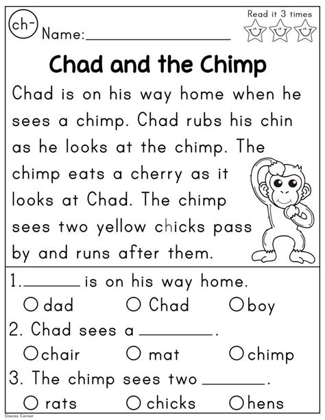 Digraph Ch Reading Comprehension Passage Made By Teachers 6dc