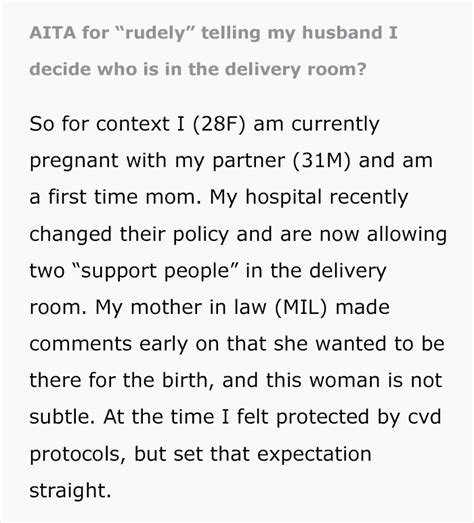woman doesn t want her mother in law to be in the delivery room gets in a fight with her
