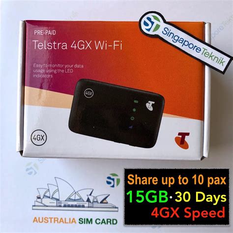 Australia Telstra Prepaid 4g Mifi Mf910z Modem 15gb Mobile Data Roam