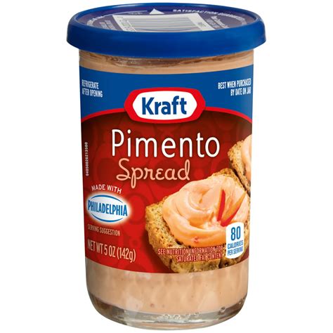Kraft Pimento Spread With Philadelphia Cream Cheese 5 Oz Jar Walmart