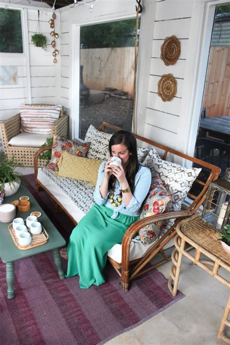 Shed Turned Boho Screened Porch Little Green House