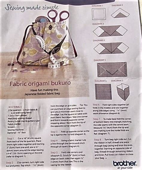 Directions For The Origami Style Bukuro Bag Fabric Origami Fabric