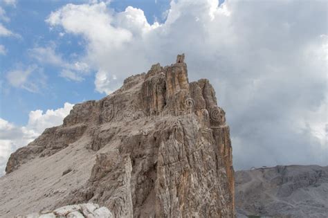 Mountain Massif With Refuge Lagazuoi On Background Dolomites Italian