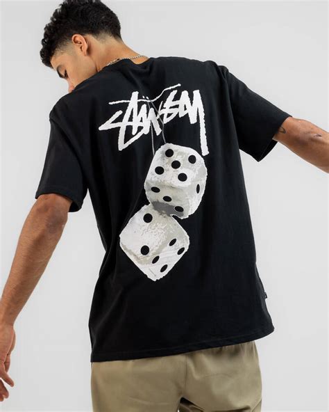 Stussy Fuzzy Dice T Shirt In Black Fast Shipping And Easy Returns