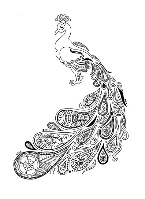 paon au plumage paisley alice gerfault dessins creations