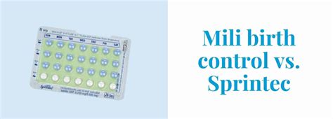 Mili Birth Control Vs Sprintec Learn The Differences Pandia Health