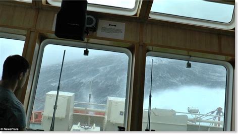 Ship Faced With Terrifying 100 Foot Waves During North Sea Storm Caught