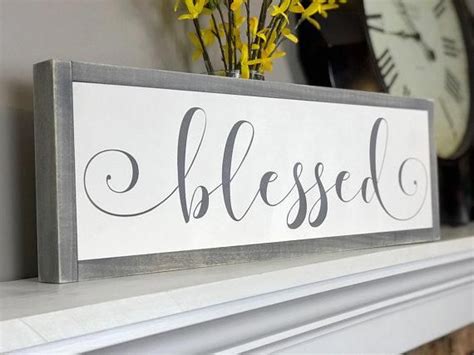 Blessed Sign Blessed Wood Sign Saying Framed Blessed Sign Farmhouse