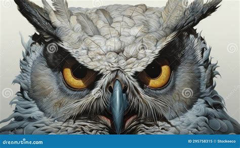 Realistic Owl Head Illustration By Joshua Hoffine Dark Detailed And