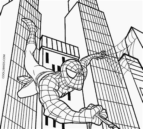 Beautiful coloring super hero jumping. Printable Spiderman Coloring Pages For Kids