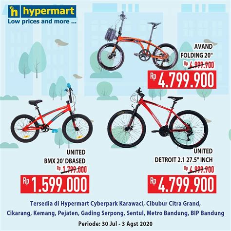 Edaun hemat.id memuat kumpulan promo giant, carrefour, hypermart, alfamart, indomaret dll yang diambil dari katalog promo minggu ini dan jsm terbaru hari. Katalog Promo Hypermart Sepeda Murah Periode 30 Juli - 3 ...