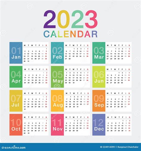 2023 Calendar Colorful Design Free Printable Templates Imagesee