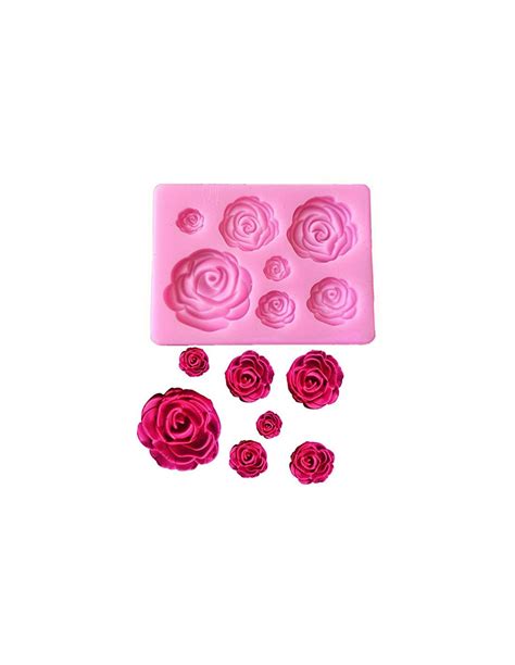 molde de silicona rosas variadas