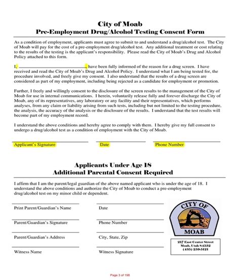 Free 7 Drug Alcohol Testing Consent Forms In Pdf Ms Word