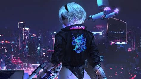 82207 Cyberpunk 2077 Girl Samurai Jacket Nier 2b 4k Wallpaper